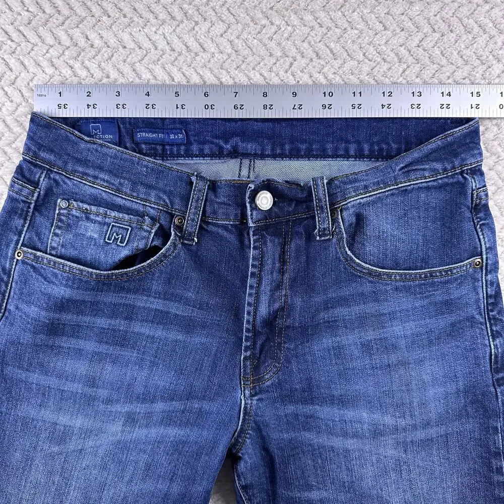 M Collection By Michael Strahan Jeans Mens Blue 30x30 Straight Fit Stretch‎
